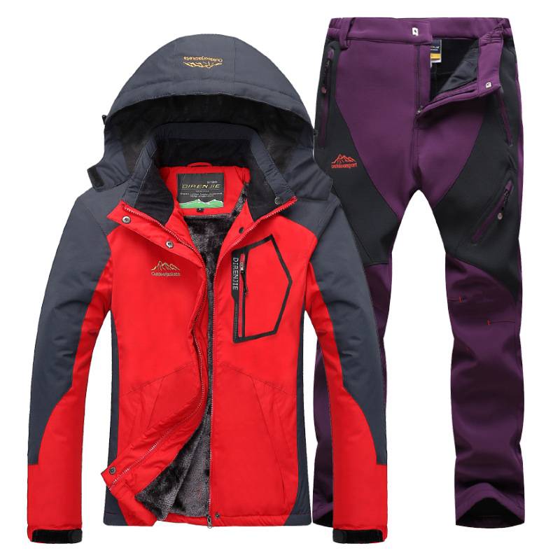 Women's Winter Skiing Waterproof Jackets and Pants Set - CTHOPER