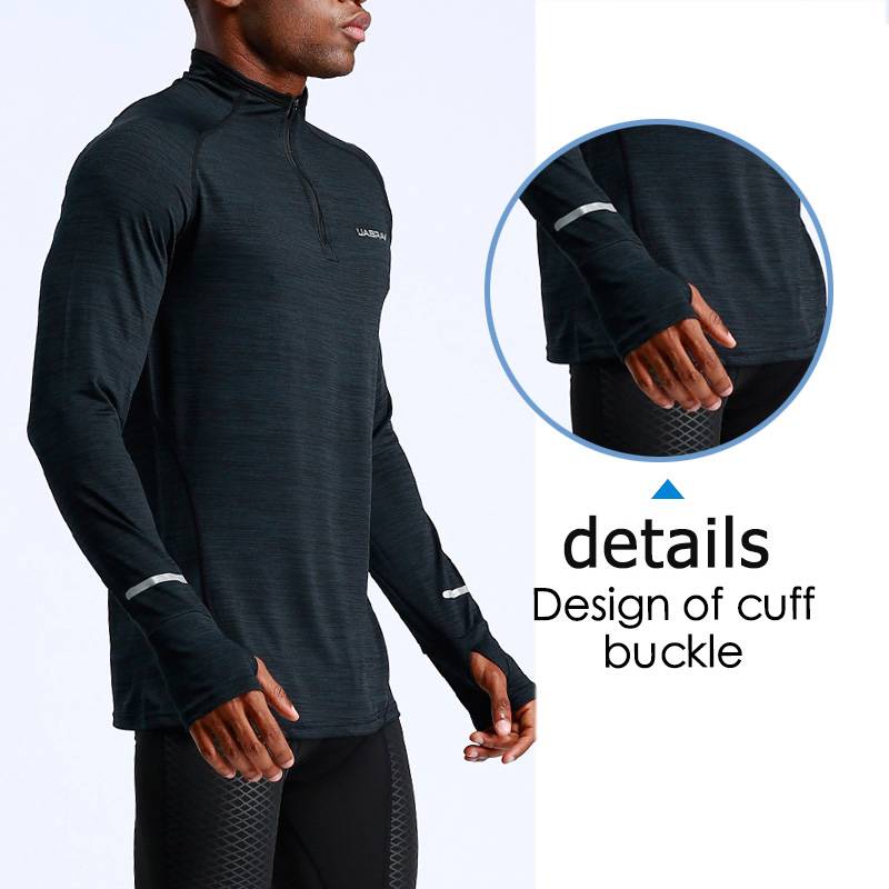 Men's Zipper Long Sleeve Compression T Shirts - CTHOPER