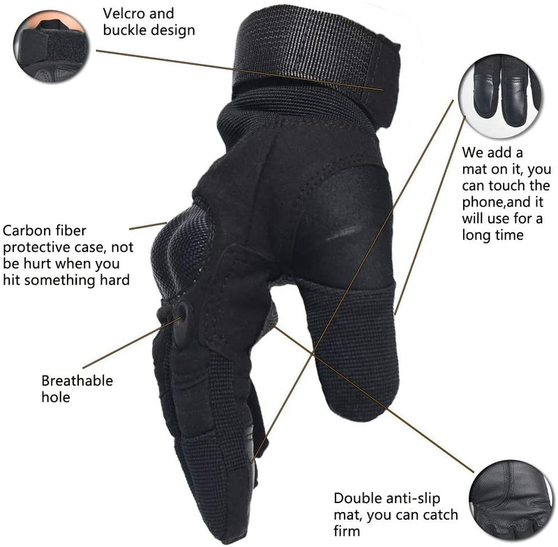 CTHOPER Men & Women Touch Screen Motorcycle Full Finger Knuckle Gloves