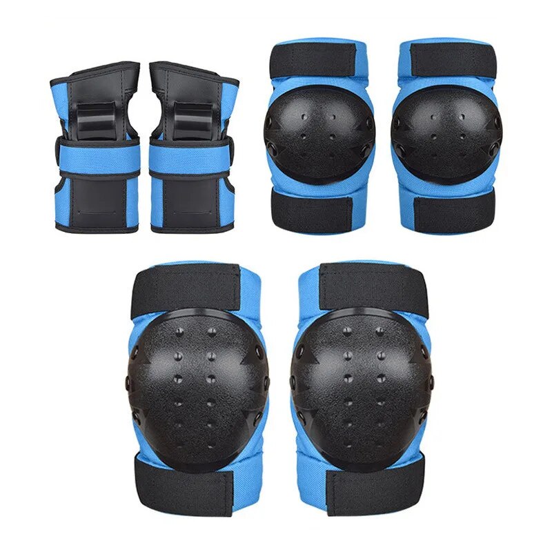 ERUMEI 6pcs Elbow Pads Wrist Pads Knee Pads for Outdoor Sports Protection Kit Inline Speed Skating Racing Bike Skateboard