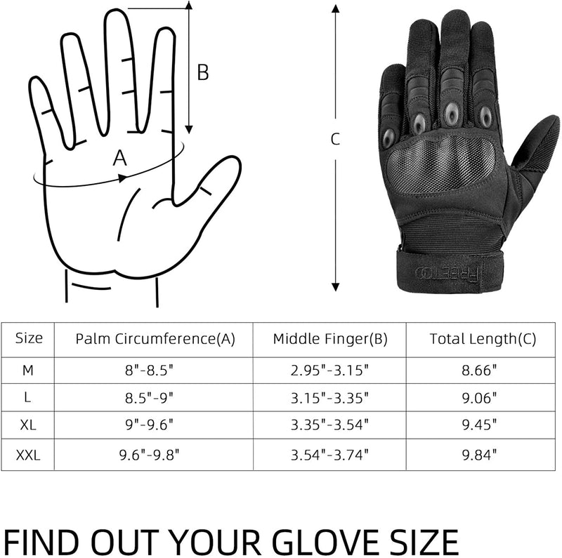 CTHOPER Men & Women Touch Screen Motorcycle Full Finger Knuckle Gloves