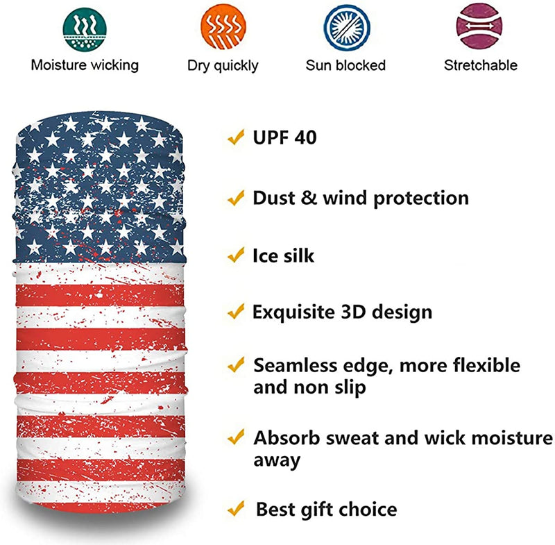 CTHOPER American Flag Gaiter/Cooling Neck Gaiter/Tube Headwear Bandana Running Cycling Motorcycle Face Mask - CTHOPER