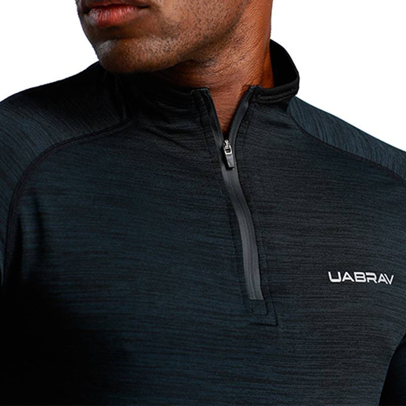 Men's Zipper Long Sleeve Compression T Shirts - CTHOPER