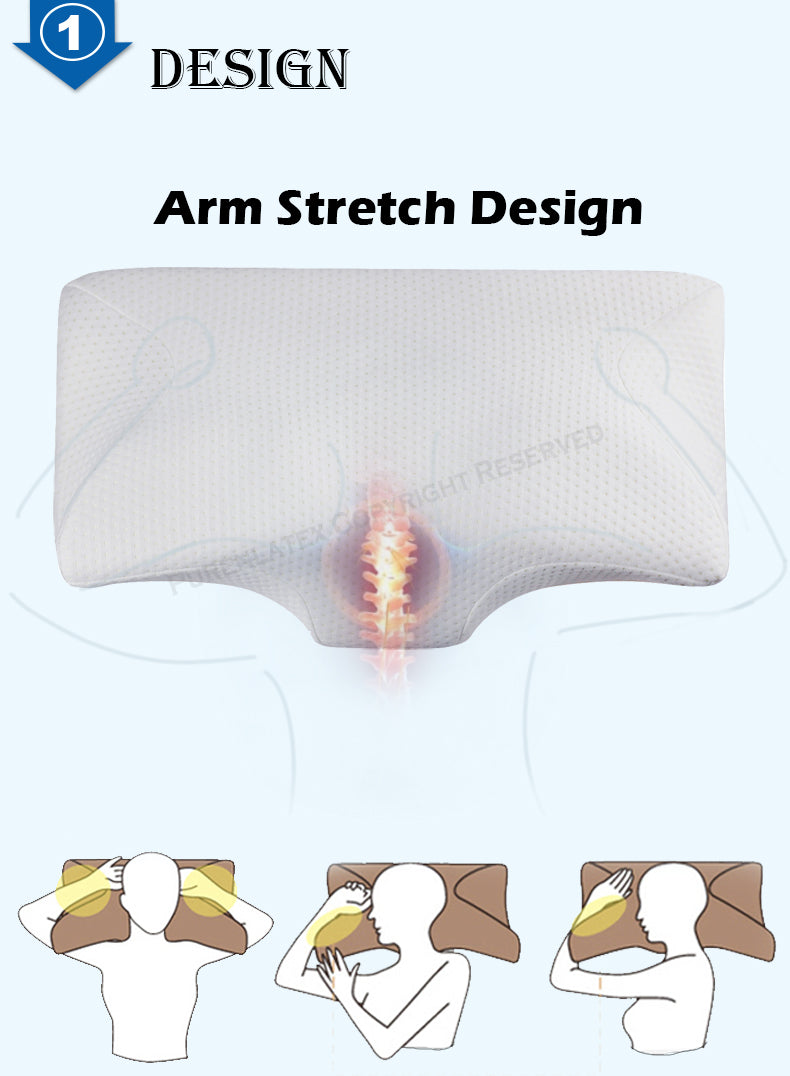 14cm Contour Memory Foam Cervical Pillow Orthopedic Neck Pain Pillow for Side Back Stomach Sleeper Remedial Pillows