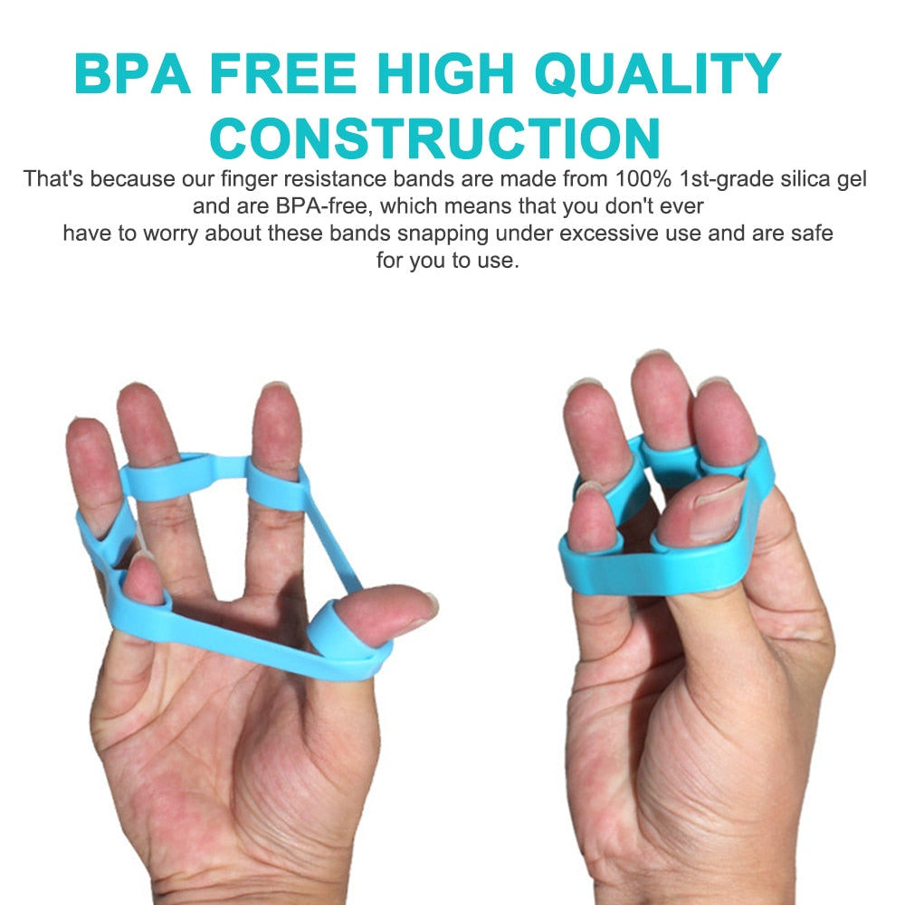 3PCS Finger Gripper Silicone Hand Gripper Resistance Band Hand Grip Wrist Stretcher Finger Expander Strength Trainer Exercise