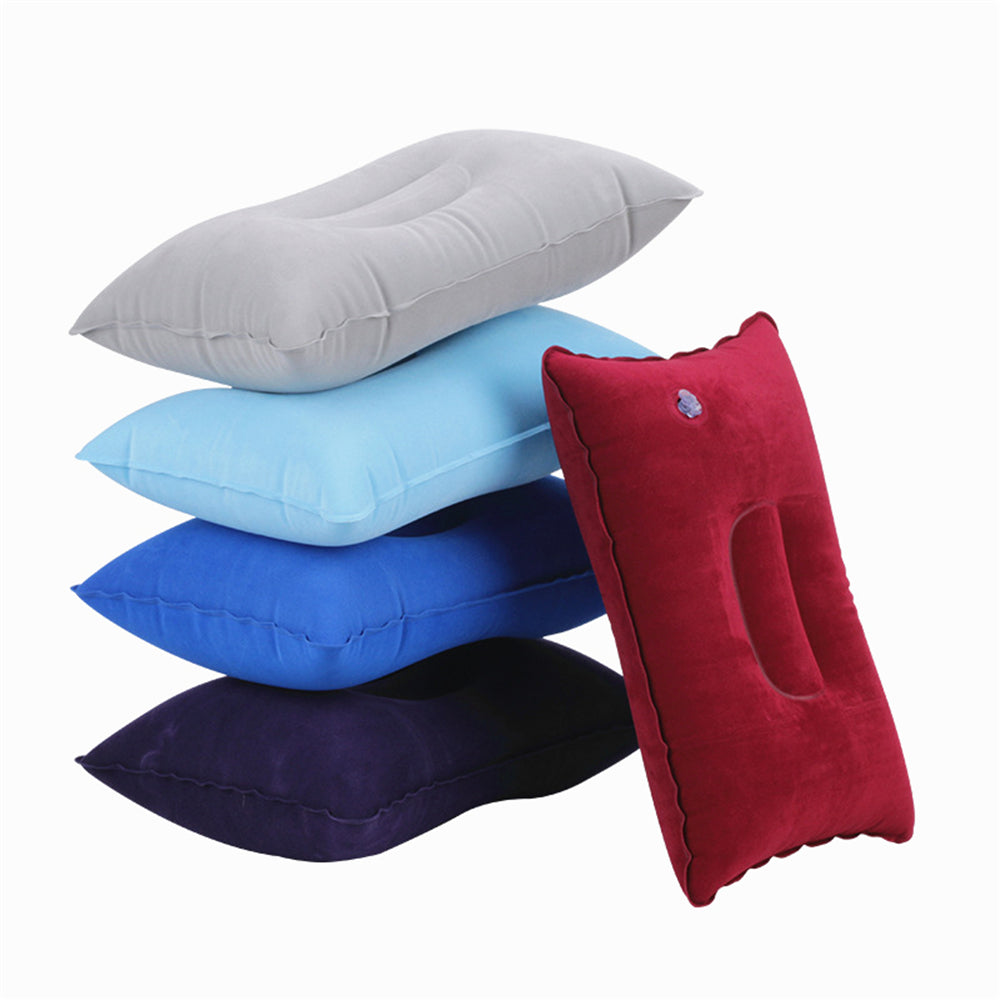 Inflatable PVC Nylon Air Pillows Portable Ultralight  Camping Sleep Cushion Travel Hiking Beach Car Plane Head Rest Camp Gears
