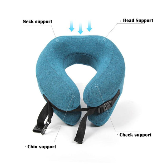 Memory Foam Travel Neck Pillow Head Chin Support Cushion for Sleeping on Airplane Car Office Pillows Travel Headrest Cushion