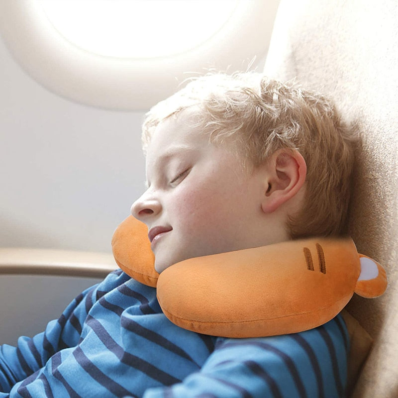 Cartoon Kids U-shaped Pillow Plush Neck Pillow Nap Pillow Lunch Break Pillow Cervical Pillow Travel Pillows for Children