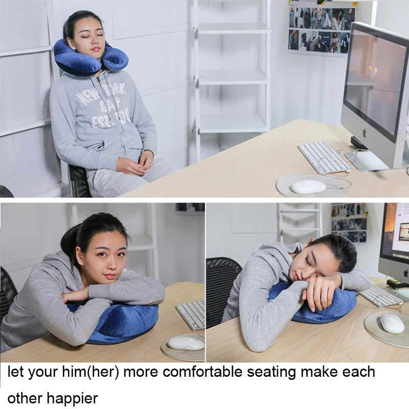 U-Shape Travel Pillow for Airplane Inflatable Neck Pillow Travel Accessories 4Colors Comfortable Pillows for Sleep Home Textile