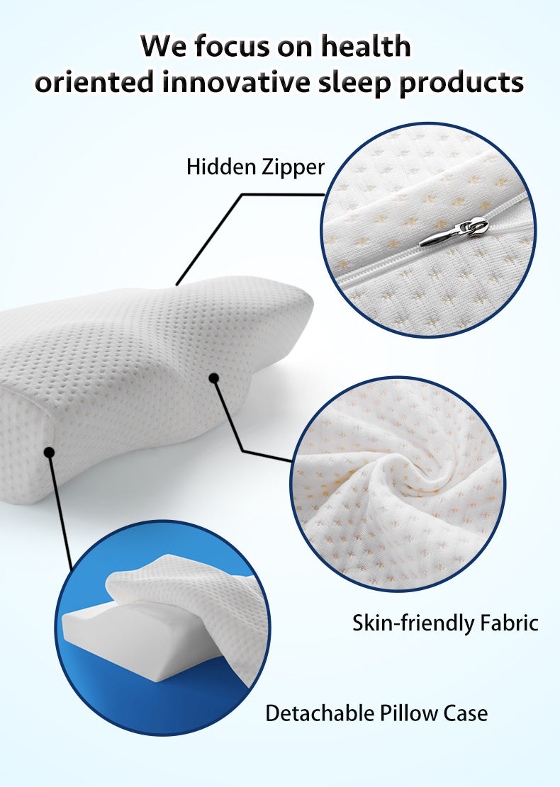 Memory Foam Bedding Pillow Neck protection Slow Rebound Memory Foam Butterfly Shaped Pillow Health Cervical Neck size in 50*30CM