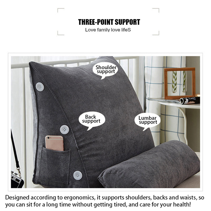 Bed Triangular Cushion Chair Bedside Lumbar Chair Backrest Lounger Lazy Office Chair Living Room Reading Pillow Household Decor