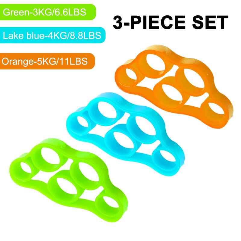 3PCS Finger Gripper Silicone Hand Gripper Resistance Band Hand Grip Wrist Stretcher Finger Expander Strength Trainer Exercise