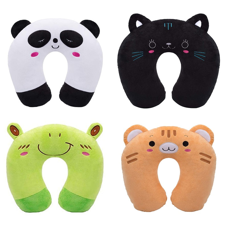 Cartoon Kids U-shaped Pillow Plush Neck Pillow Nap Pillow Lunch Break Pillow Cervical Pillow Travel Pillows for Children