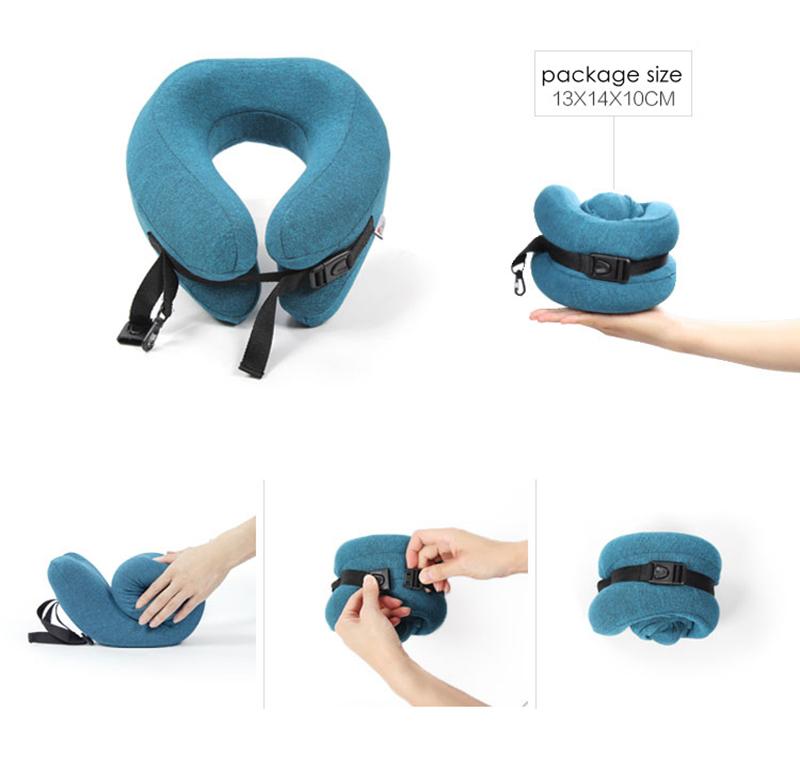 Memory Foam Travel Neck Pillow Head Chin Support Cushion for Sleeping on Airplane Car Office Pillows Travel Headrest Cushion