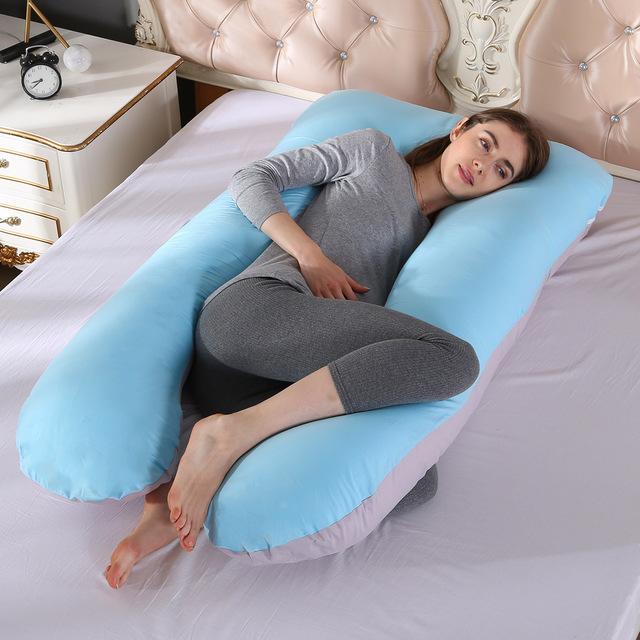 100% Cotton Full Body Pillow for Pregnant Women U Shape Pregnancy Pillow Sleeping Support Maternity Pillow for Side Sleepers