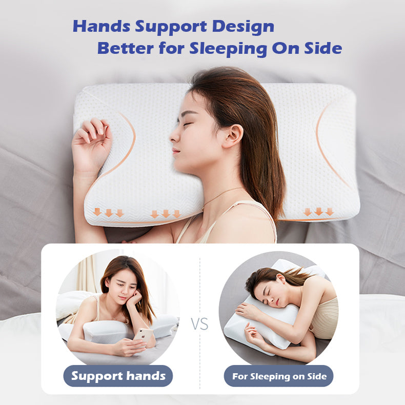 14cm Contour Memory Foam Cervical Pillow Orthopedic Neck Pain Pillow for Side Back Stomach Sleeper Remedial Pillows