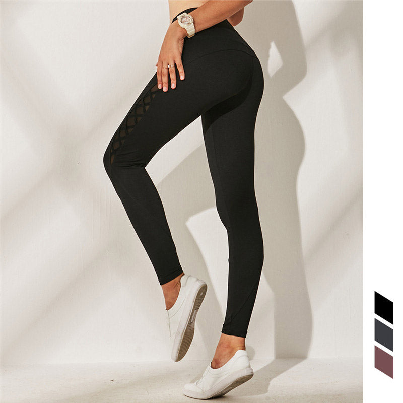 Women's High Waist Criss Cross Yoga Leggings - CTHOPER