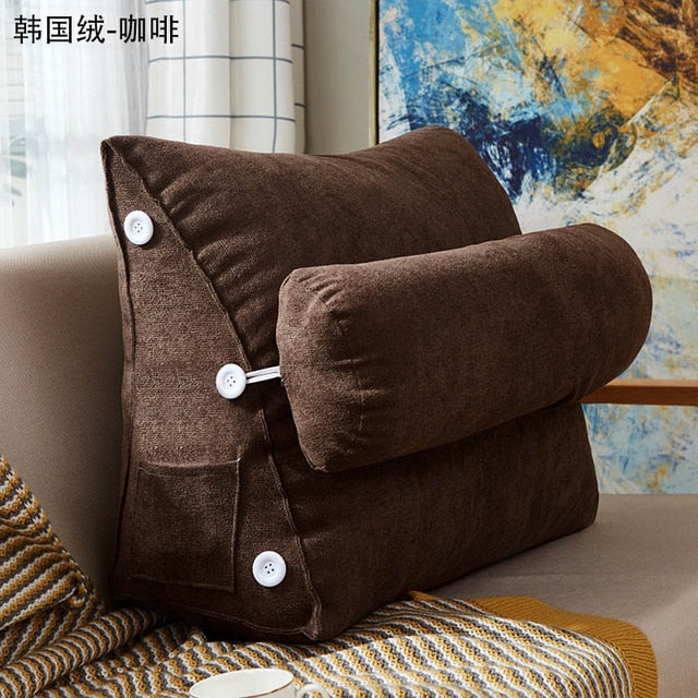 Bed Triangular Cushion Chair Bedside Lumbar Chair Backrest Lounger Lazy Office Chair Living Room Reading Pillow Household Decor