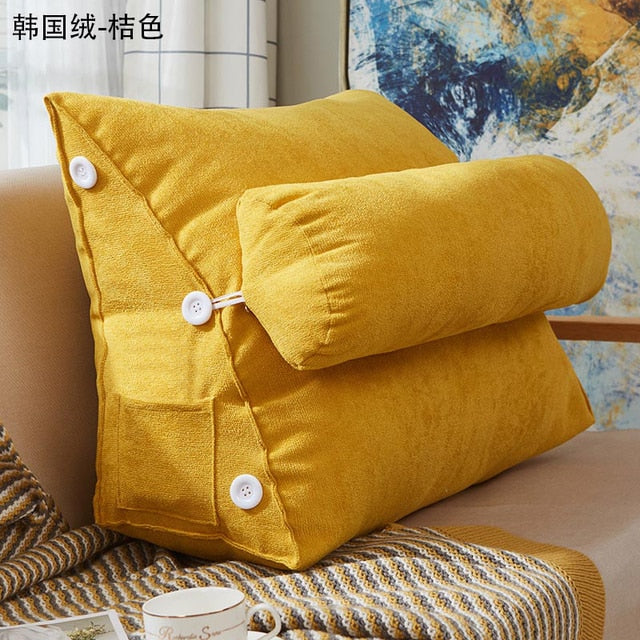 Bed Triangular Cushion Chair Bedside Lumbar Chair Backrest Lounger Lazy Office Chair Living Room Reading Pillow Household Decor