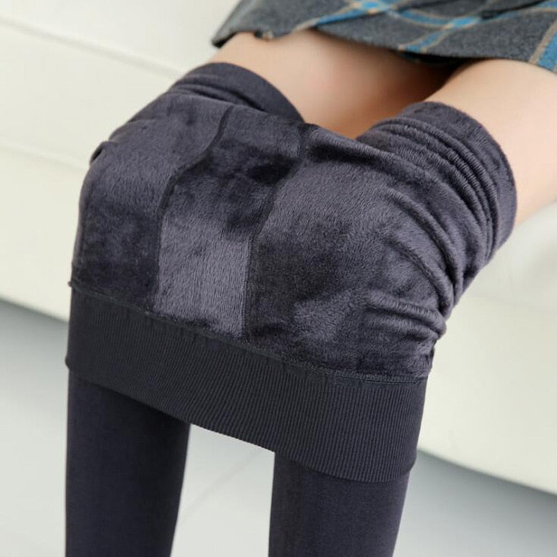 Winter Leggings Knitting Velvet Casual Legging New High Elastic Thicken Lady's Warm Black Pants Skinny Pants For Women Leggings