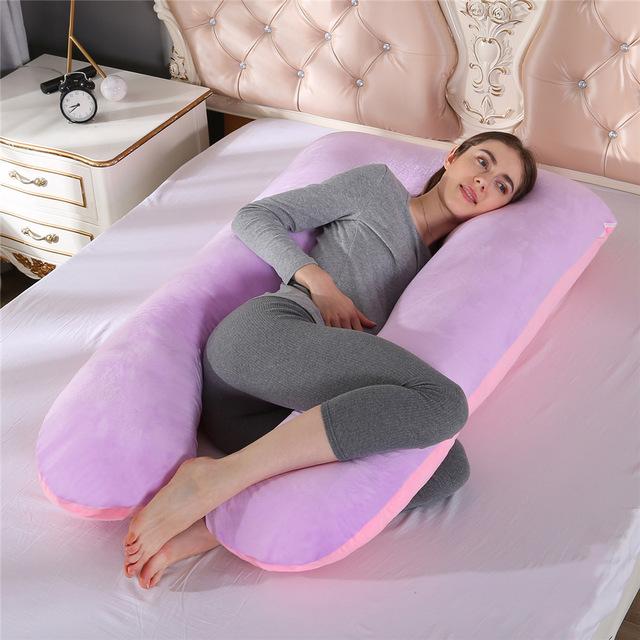 100% Cotton Full Body Pillow for Pregnant Women U Shape Pregnancy Pillow Sleeping Support Maternity Pillow for Side Sleepers