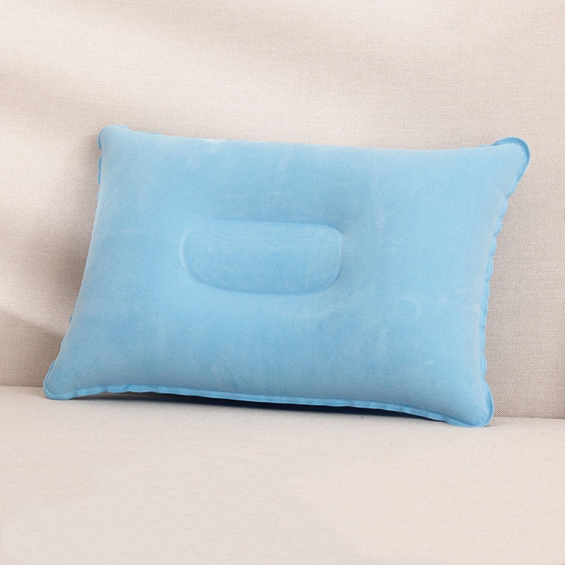 Inflatable PVC Nylon Air Pillows Portable Ultralight  Camping Sleep Cushion Travel Hiking Beach Car Plane Head Rest Camp Gears