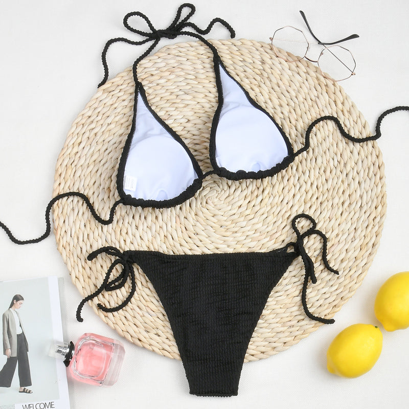 New Fashion Sexy Bikini Solid Swimsuit Women Swimwear Push Up Set Brazilian Bathing Suit Summer Beach Wear Swimming