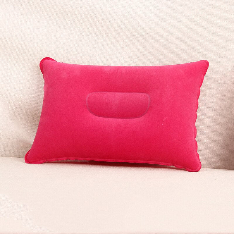 Inflatable PVC Nylon Air Pillows Portable Ultralight  Camping Sleep Cushion Travel Hiking Beach Car Plane Head Rest Camp Gears