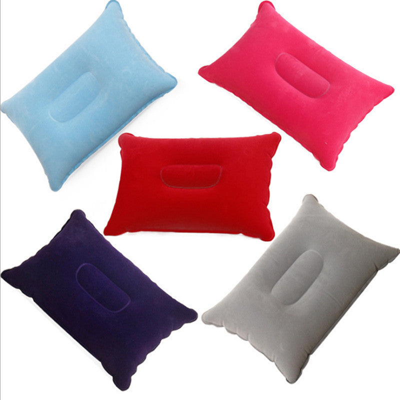 Inflatable PVC Nylon Air Pillows Portable Ultralight  Camping Sleep Cushion Travel Hiking Beach Car Plane Head Rest Camp Gears