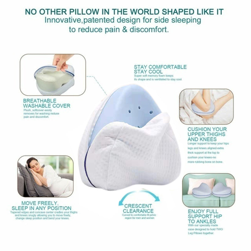 Back Hip Body Joint Pain Relief Thigh Leg Pad Cushion Home Memory Foam Memory Cotton Leg Pillow Sleeping Orthopedic Sciatica 1PC