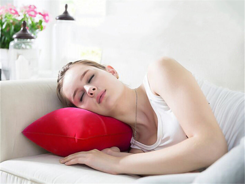 Inflatable PVC Nylon Air Pillows Portable Ultralight  Camping Sleep Cushion Travel Hiking Beach Car Plane Head Rest Camp Gears