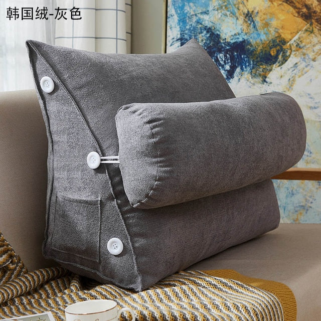 Bed Triangular Cushion Chair Bedside Lumbar Chair Backrest Lounger Lazy Office Chair Living Room Reading Pillow Household Decor