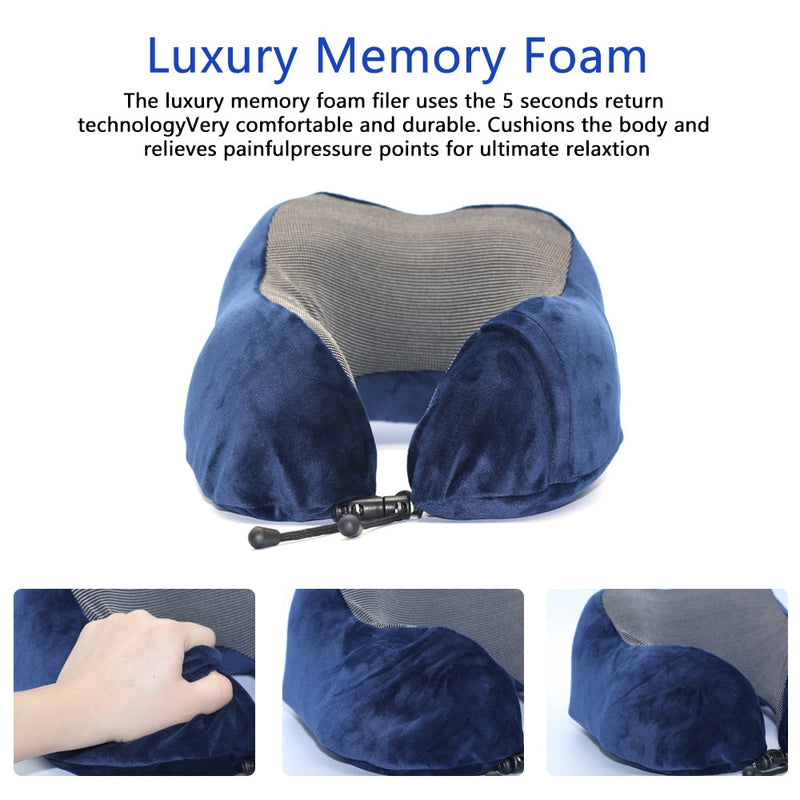 U Shaped Memory Foam Neck Pillows Soft Travel Pillow Massage Neck Pillow Sleeping Airplane Pillow Cervical Healthcare Bedding