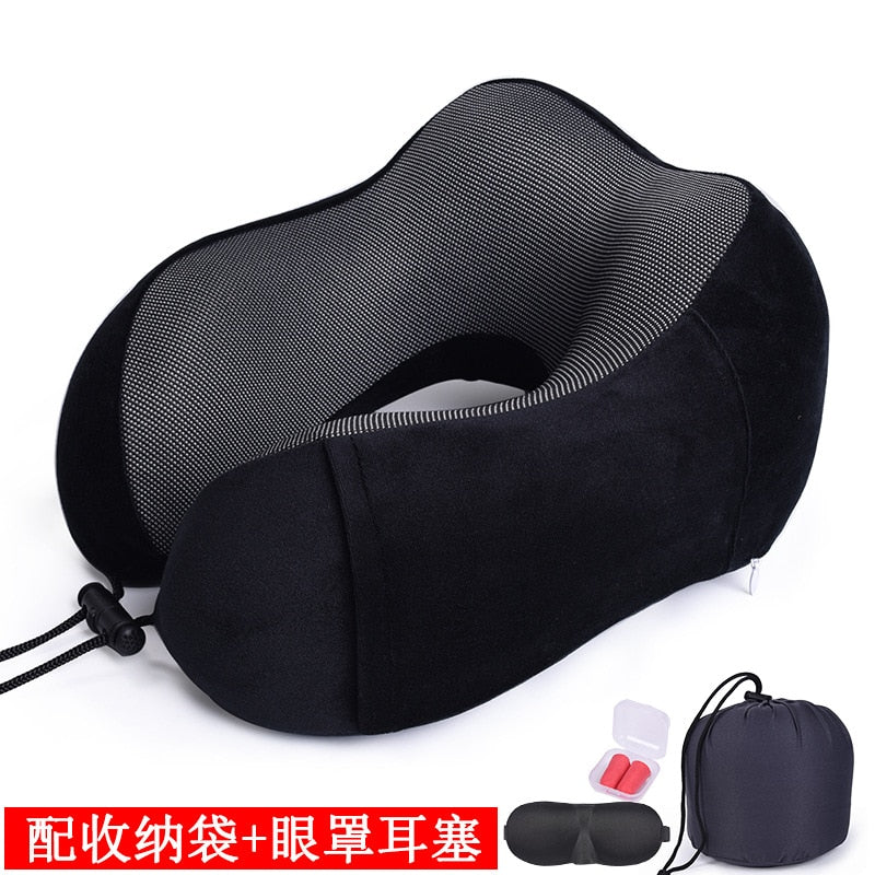 U Shaped Memory Foam Neck Pillows Soft Travel Pillow Massage Neck Pillow Sleeping Airplane Pillow Cervical Healthcare Bedding