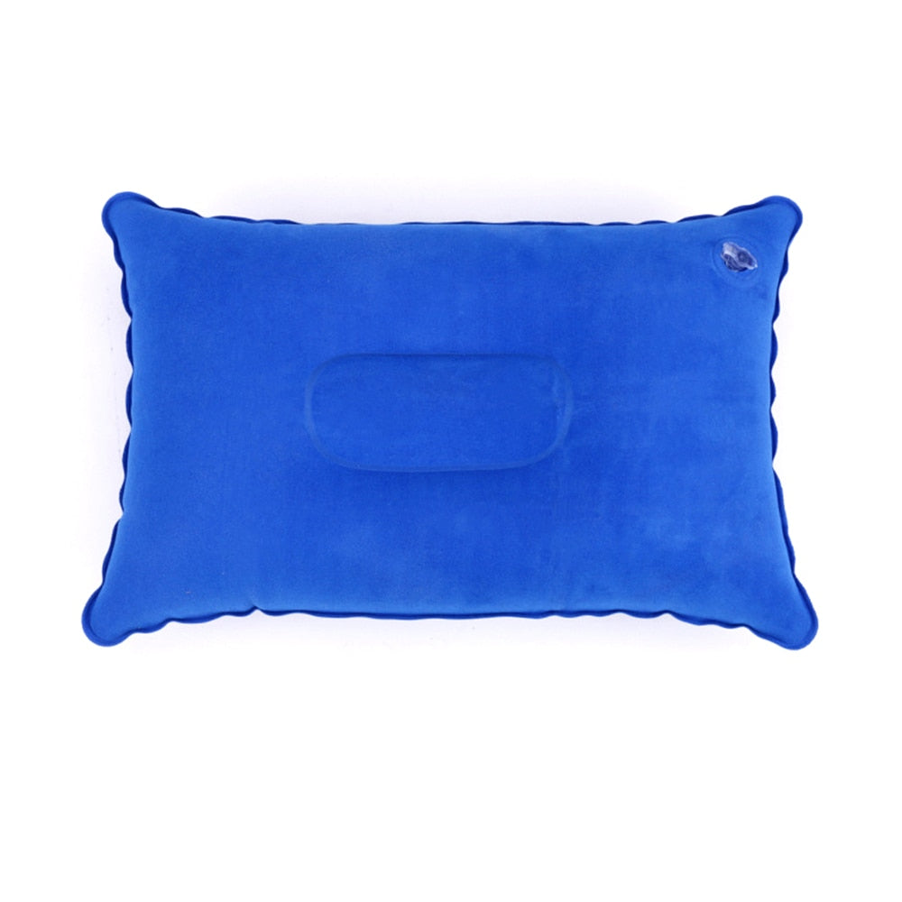 Inflatable PVC Nylon Air Pillows Portable Ultralight  Camping Sleep Cushion Travel Hiking Beach Car Plane Head Rest Camp Gears