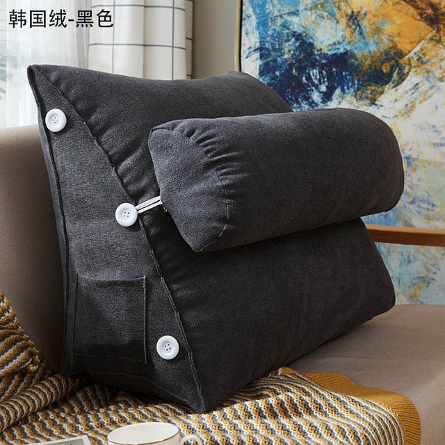 Bed Triangular Cushion Chair Bedside Lumbar Chair Backrest Lounger Lazy Office Chair Living Room Reading Pillow Household Decor