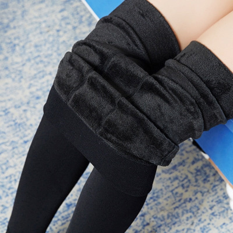 Winter Leggings Knitting Velvet Casual Legging New High Elastic Thicken Lady's Warm Black Pants Skinny Pants For Women Leggings