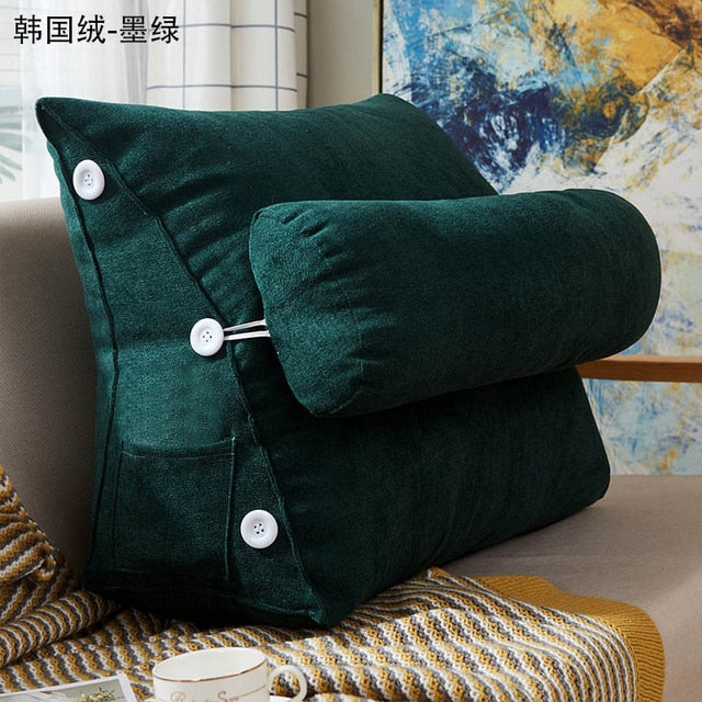 Bed Triangular Cushion Chair Bedside Lumbar Chair Backrest Lounger Lazy Office Chair Living Room Reading Pillow Household Decor