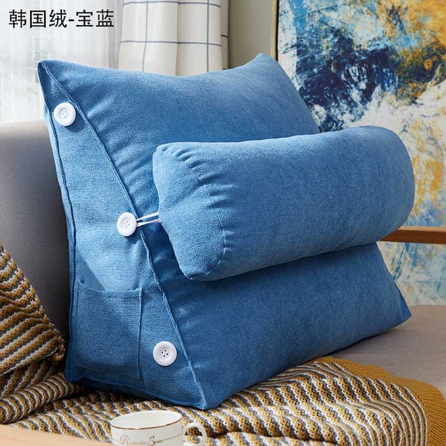 Bed Triangular Cushion Chair Bedside Lumbar Chair Backrest Lounger Lazy Office Chair Living Room Reading Pillow Household Decor