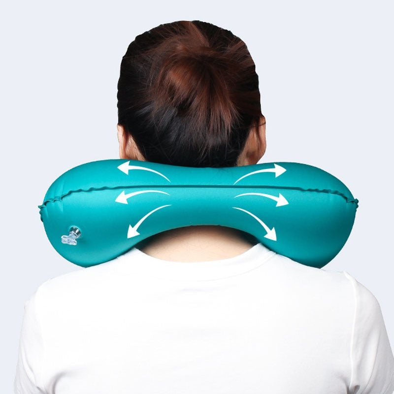 Travel Pillows Airplanes Inflatable Super Light Portable Neck Pillow U-Shape Automatic Inflatable Cervical Vertebr Pillow