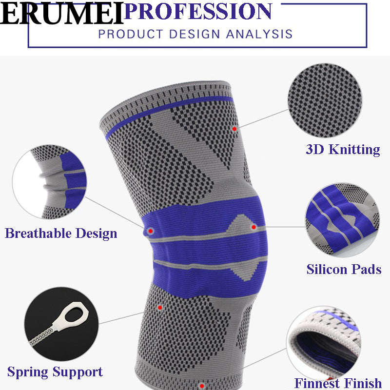 ERUMEI Elastic Knee Support Brace Kneepad Adjustable Patella Volleyball 1PC