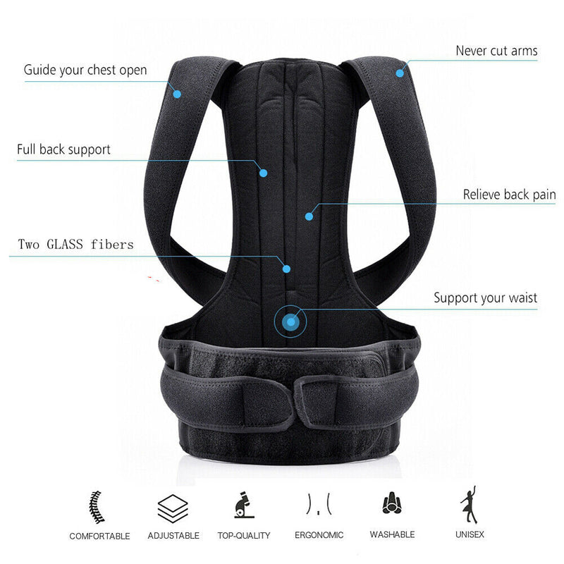 Adjustable Posture Corrector Back Support Shoulder Strong Brace Corset Back Belt