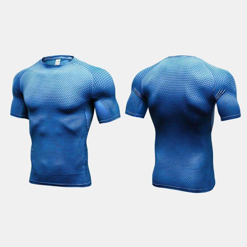 Men's Workout Short Sleeve Compression Shirts - CTHOPER