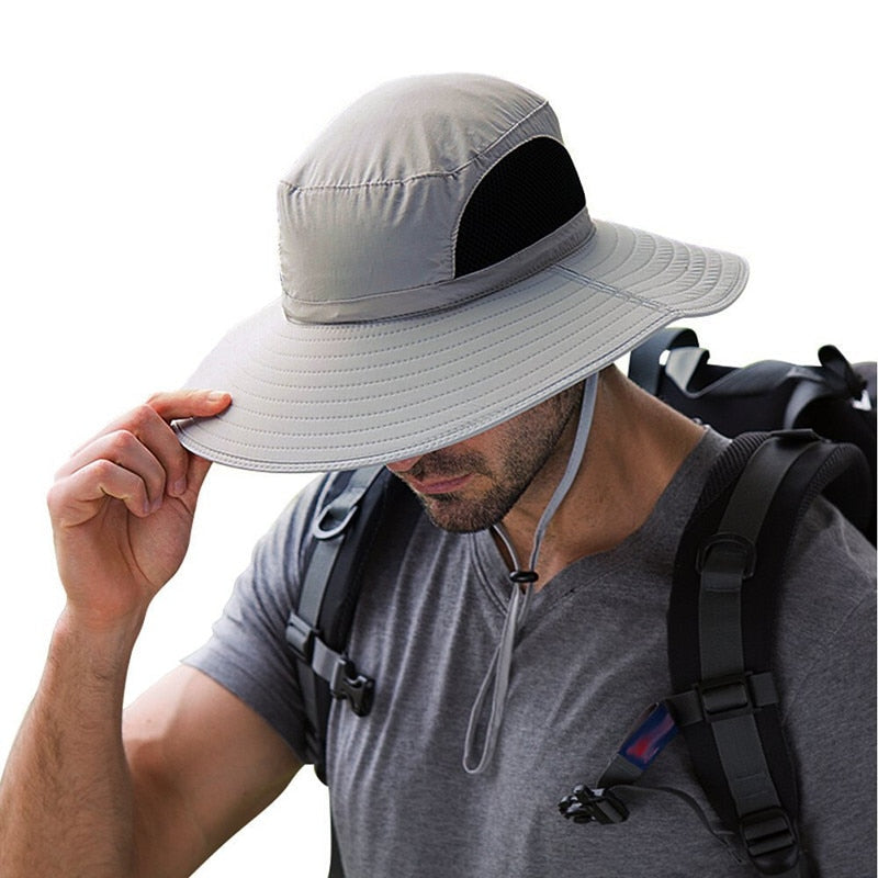 Wide Brim Breathable Mesh Sun Fishing Hat For Men & Women - CTHOPER