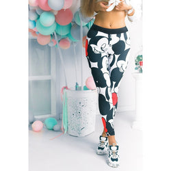 Women Minnie Mickey Mouse Yoga Gym Leggings - CTHOPER