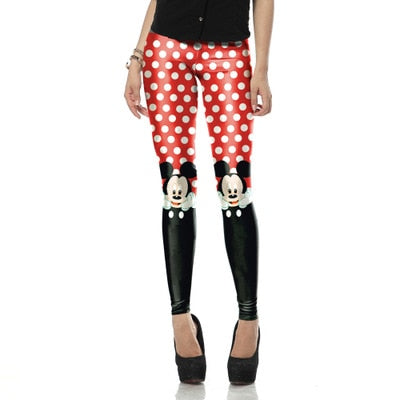 Women Minnie Mickey Mouse Yoga Gym Leggings - CTHOPER