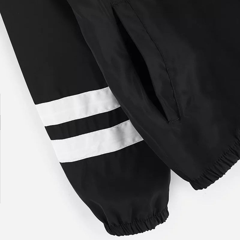 Women Long Sleeve Hooded Zipper Pockets Windbreaker Jacket - CTHOPER