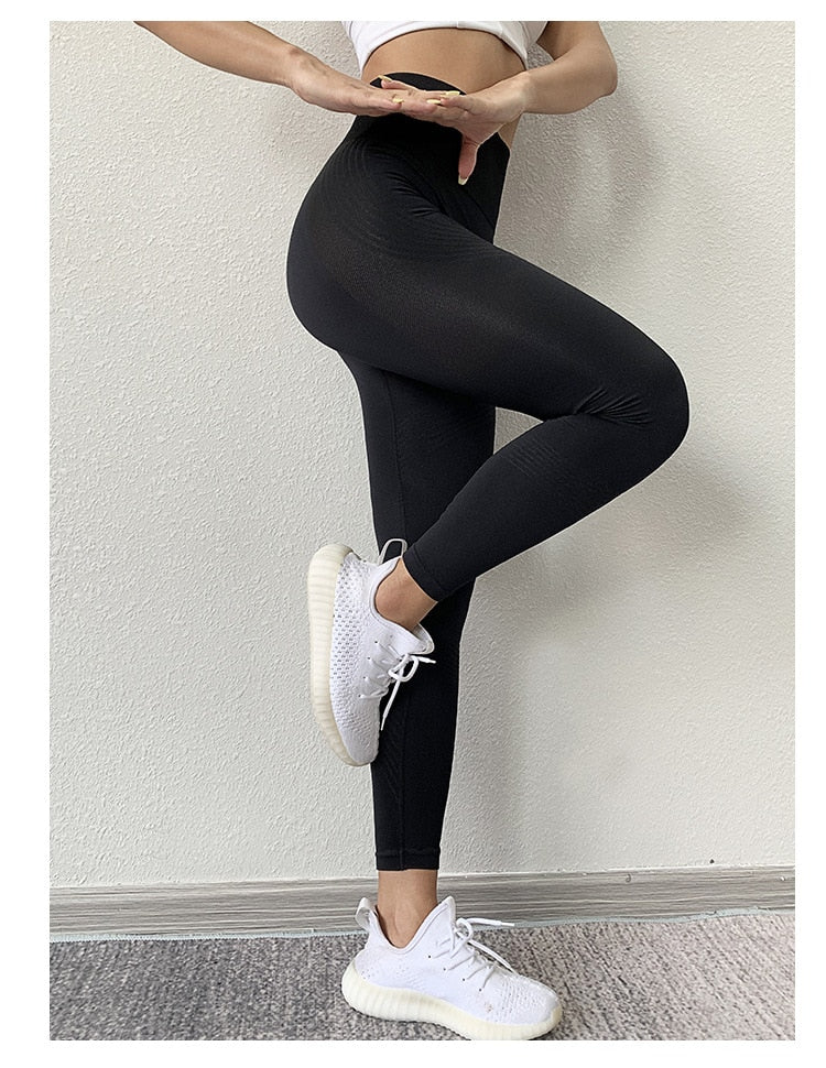 Women High Waist Seamless Yoga Leggings - CTHOPER