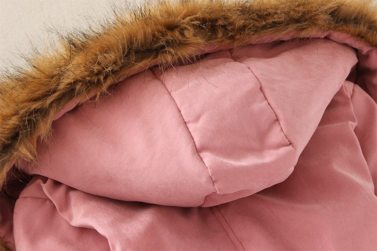 2019 Women's Winter Hooded Fur Collar Waist And Velvet Thick Warm Long Cotton Jacket Coat - CTHOPER