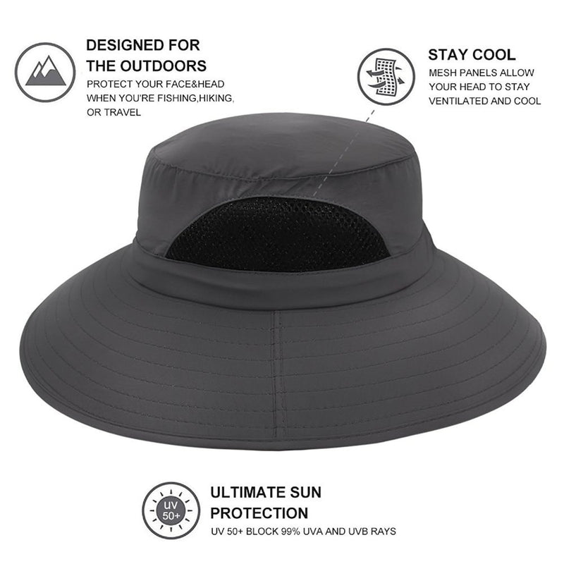 Wide Brim Breathable Mesh Sun Fishing Hat For Men & Women - CTHOPER